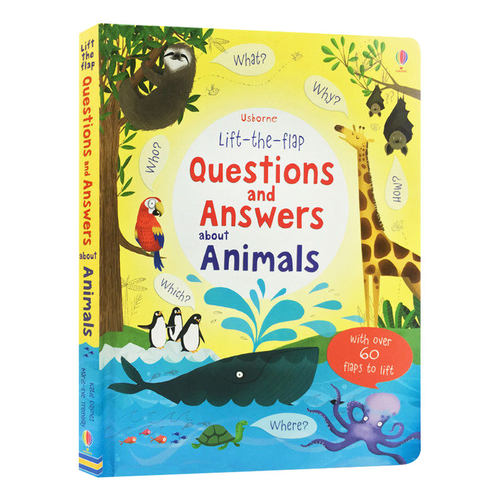 英文原版 Lift-the-flap Questions and Answers About Animals趣味翻翻书 Usborne动物问答 0-3-6岁幼儿启蒙认知儿童全英语书