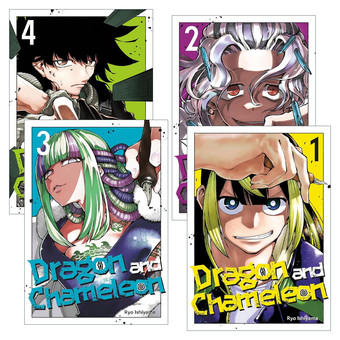 英文原版 Dragon and Chameleon 龙与变色龙1-4册 同名动漫漫画 石山谅 英文版 进口英语原版书籍