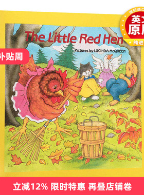 英文原版 The Little Red Hen 红色的小母鸡 可爱经典的民间故事系列书 儿童绘本 英文版