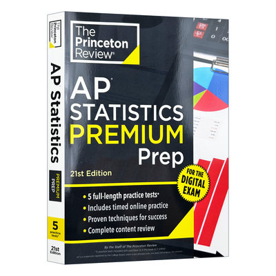 英文原版 Princeton Review AP Statistics Premium Prep 普林斯顿评论AP统计学 增值版 含线上题库 2026 第21版进口英语原版书籍