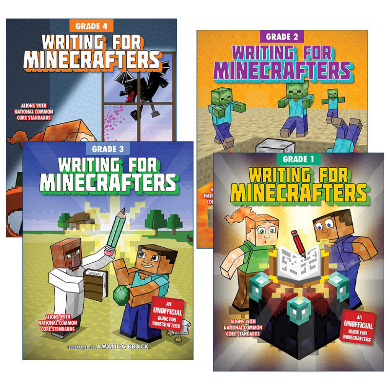英文原版 Writing for Minecrafters 我的世界 英语写作1-4年级 4册 帮助孩子提高语言技能 非官方手册 英文版 进口英语原版书籍