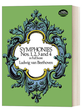 英文原版 Symphonies Nos. 1  2  3 and 4 in Full Score 贝多芬第一、二、三、四交响曲全谱 英文版 进口英语原版书籍