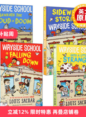 英文原版 Wayside School 歪歪路小学 新封面版 4册 荒诞故事/我们的学校要倒了/新来的代课老师 英文版 进口英语原版书籍