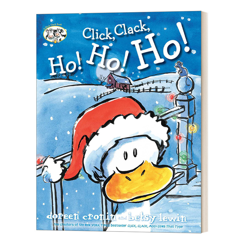 Click, Clack, Ho! Ho! Ho! 咔嗒 咔嗒 嘎 卡住了 嘻哈农场的圣诞故事 精装图画书 凯迪克奖得主朵琳·克罗宁 进口英语原版书籍
