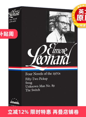 英文原版 精装小说 Elmore Leonard Four Novels of the 1970s 埃尔莫 伦纳德 二十世纪七十年代的四部小说 英文版 进口英语 书籍
