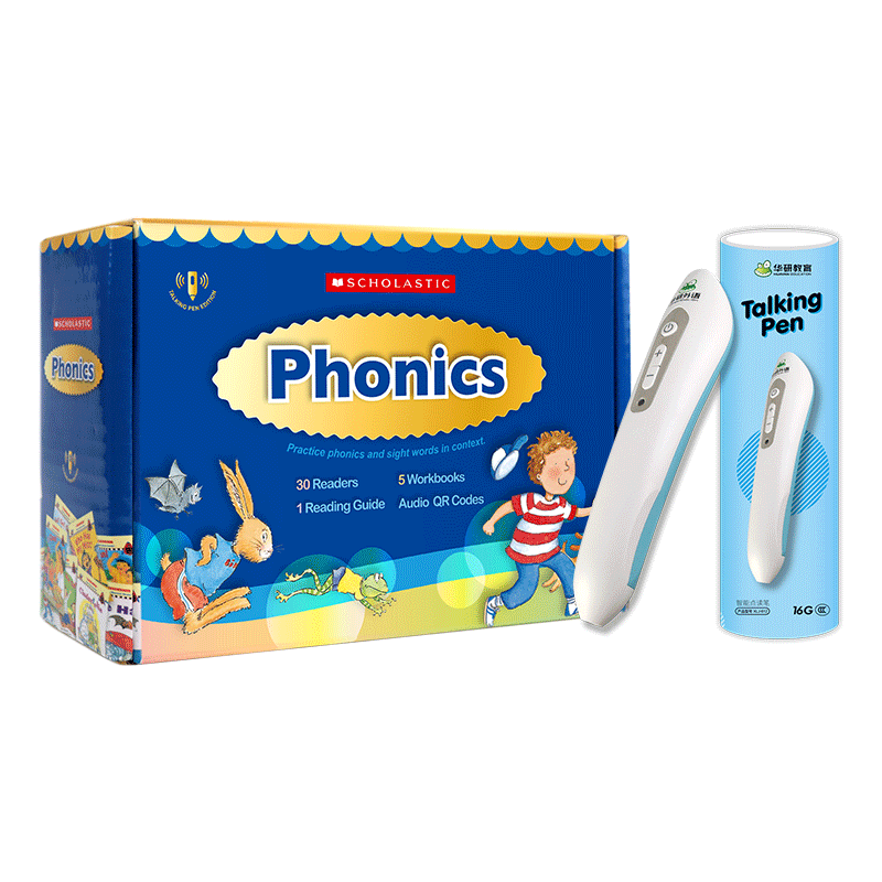 点读版 美国学乐英语自然拼读分级绘本36册 配Talking Pen智能点读笔 英文原版 Scholastic Phonics儿童英语入门教材