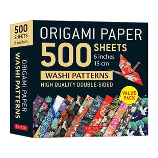 sheets Patterns Origami 500 精美花色 Publishing 英文原版 日本和纸图案双面折纸500张 Japanese Paper Washi Tuttle