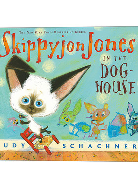 英文原版 Skippyjon Jones in the Doghouse小剑侠跳跳周在狗屋里 3-6岁儿童英语启蒙认知辅导阅读图画书培养宝宝兴趣可爱卡通形象