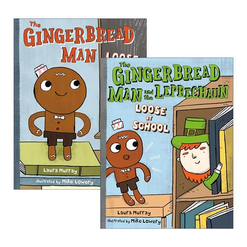 英文原版 The Gingerbread Man Is Loose 姜饼人冒险记系列2册 儿童绘本 Mike Lowery 英文版 进口英语原版书籍