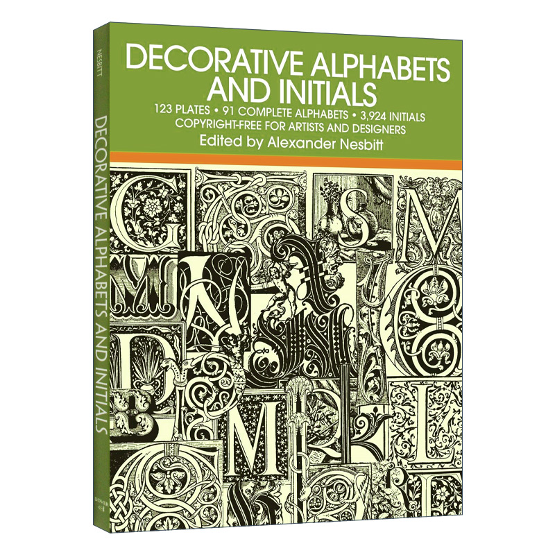 英文原版 Decorative Alphabets and Initials 装饰字母指南 英文版 装饰字母和首字母