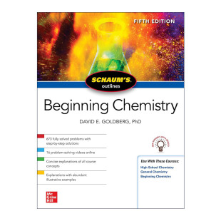 Outline 书籍 进口英语原版 学习指导系列 Schaum 化学入门 Beginning 英文版 英文原版 Chemistry 第5版 全美经典