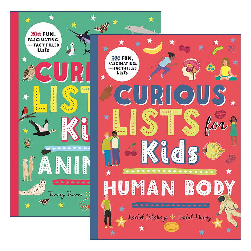 英文原版 Curious Lists for Kids 好奇百科精装2册 儿童英语科普百科读物 英文版 进口英语原版书籍
