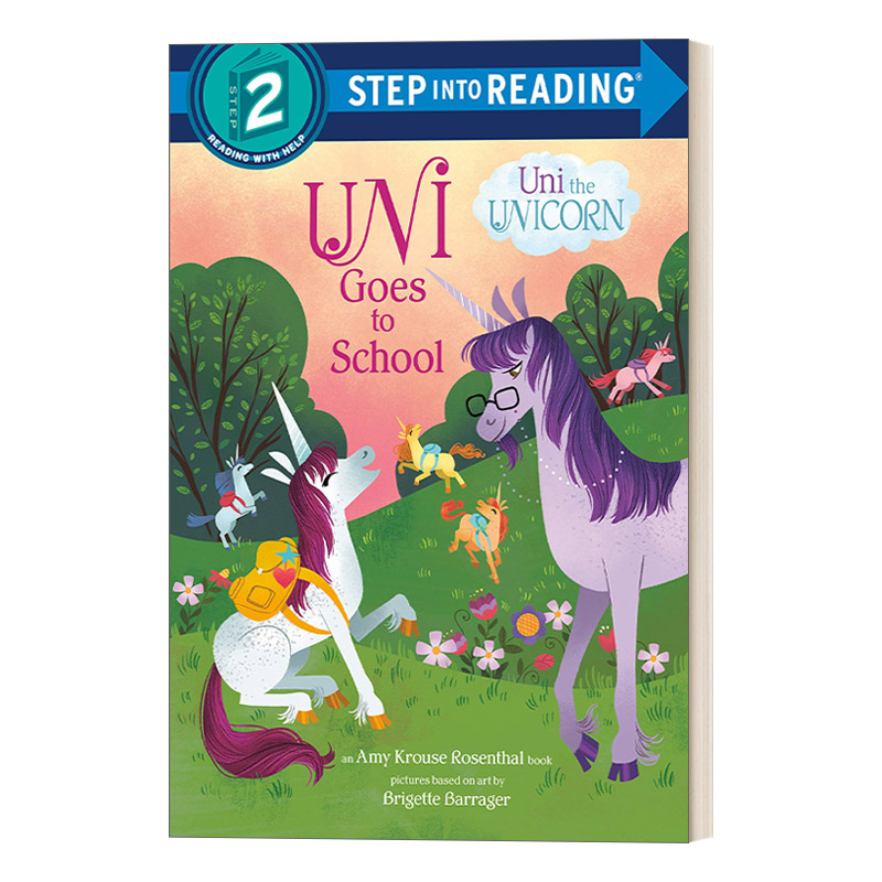 英文原版 Step into Reading 2 Uni Goes to School Uni the Unicorn 独角兽去上学 英文版 进口英语原版书籍