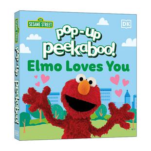 Peekaboo 书籍 进口英语原版 艾摩爱你 Pop 芝麻街 Loves Elmo 英文版 英文原版 You DK儿童启蒙认知趣味绘本 躲猫猫立体纸板书