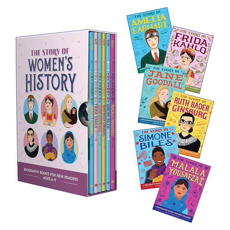 英文原版 The Story of Women's History Box Set 儿童初学历史系列 女性历史6册盒装 含艾米莉亚埃尔哈特 弗里达卡罗 简古道尔