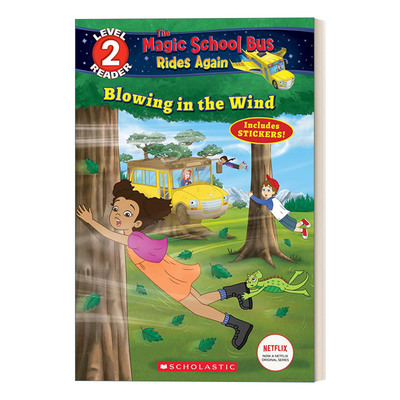 英文原版 Blowing in the Wind Magic School Bus Rides Again Scholastic Reader Level2 神奇校车再出发分级读物2 进口英语书