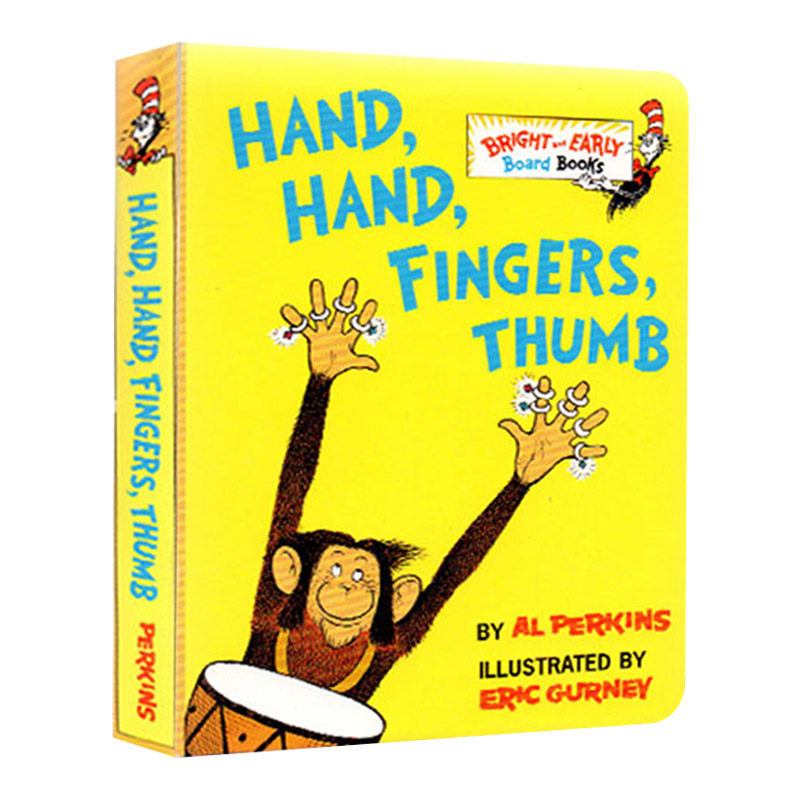英文原版 hand, hand, fingers, thumb 儿童认知纸板书 dr.