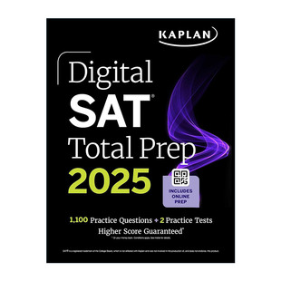 Total Prep 进口英语原版 Digital 书籍 英文版 SAT 卡普兰美国高中毕业生学术能力水平考试指南 英文原版 2025