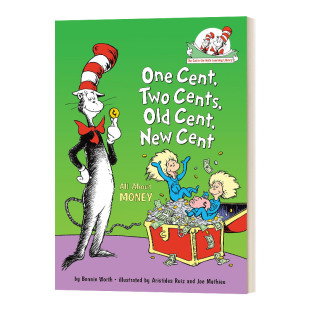 New 钱 One All Old Two 英文版 猫图书馆 About 进口英语原版 苏斯博士 Cents 戴帽子 Cent 英文原版 书籍 Money