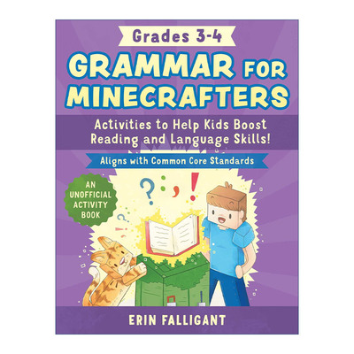 英文原版 Grammar for Minecrafters: Grades 3-4 我的世界 英语语法书3-4年级 帮助孩子提高语言技能 非官方手册 英文版 进口英语