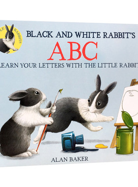 英文原版绘本 Black And White Rabbit'S ABC 黑色和白色的兔子的ABC 英文版 进口英语原版书籍儿童全英语书