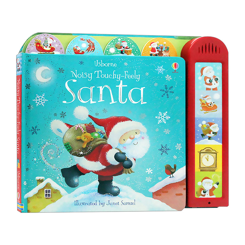 英文原版纸板触摸书圣诞老人