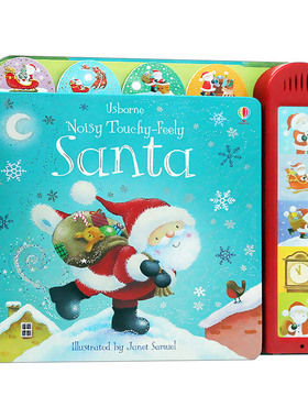 英文原版 Noisy Touchy-Feely Santa 纸板触摸书 圣诞老人 圣诞节主题 触摸发声玩具书 英文版 进口英语原版书籍