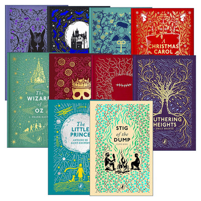 英文原版 Puffin Clothbound Classics 海雀布纹经典系列10册套装 小王子 呼啸山庄 绿野仙踪 精装 英文版 进口英语原版书籍