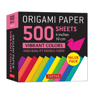 500 书籍 进口英语原版 Origami Paper Vibrant Sheets 英文版 英文原版 Colors 鲜艳色彩双面折纸500张