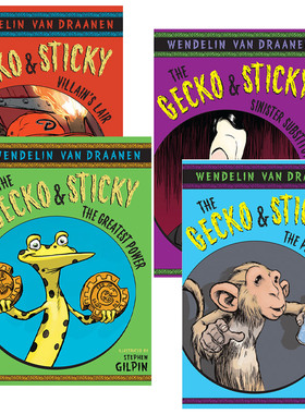 英文原版 The Gecko and Sticky 壁虎与黏黏系列4册 儿童动物小说 Wendelin Van Draanen 英文版 进口英语原版书籍
