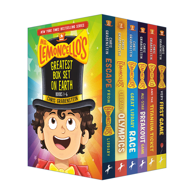 英文原版 Mr.Lemoncello's Greatest Box Set on Earth Mr.Lemoncello's Library 神奇图书馆系列1-6册平装套装 Chris Grabenstein