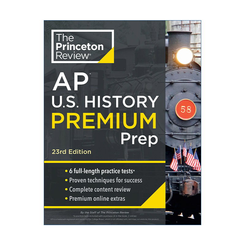 英文原版 Princeton Review AP U.S. History Premium Prep 23rd Edition 普林斯顿评论AP美国历史 增值版 2024 进口英语书籍