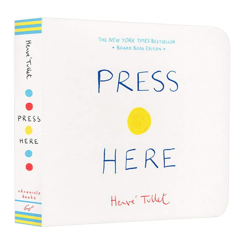 点点点 英文原版绘本 Press Here 迷你纸板书 亲子互动 纽约时报畅销书 启蒙艺术认知绘本 Herve Tullet 进口英语书籍英文版