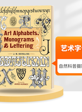 艺术字母 花押字和手写体 英文原版 Art Alphabets  Monograms and Lettering 英文版 进口英语书籍