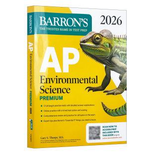 高级版 2026 英文原版 5套题 进口英语原版 Science 在线练习 Environmental 书籍 Premium 综合复习 巴朗AP环境科学备考指南