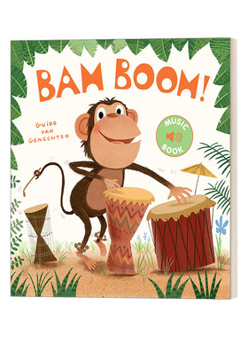 英文原版 Bam Boom! 嘣嘣！ 2-5岁儿童音乐声音主题精装绘本 名家插画师Guido Van Genechten 英文版 进口英语原版书籍