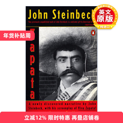 英文原版小说 Zapata 萨帕塔 奥斯卡提名剧本萨帕塔传原著 约翰·斯坦贝克John Steinbeck 英文版 进口英语原版书籍