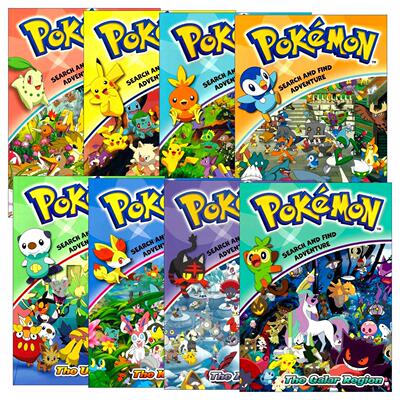 英文原版 Pokemon Search And Find Adventure 宝可梦历奇行动系列1-8册 儿童卡通动画益智游戏绘本 谜题、找不同 英文版 进口书籍
