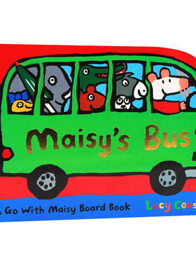 英文原版绘本 Maisy's Bus 小鼠波波的公交车 交通工具 Lucy Cousins 异形英语启蒙纸板书 小鼠波波 英文版 进口英语原版书籍