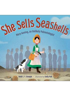 英文原版 She Sells Seashells 卖贝壳的小女孩 古生物学家玛丽·安宁传记 儿童精装科普绘本 英文版 进口英语原版书籍