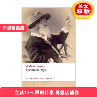 英文原版 Specimen Days 沃尔特·惠特曼自传 牛津世界经典 英文版 进口英语原版书籍