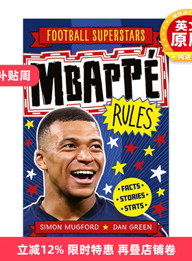 英文原版 Football Superstars Mbappé Rules 足球明星特辑 姆巴佩 儿童运动人物科普百科 英文版 进口英语原版书籍