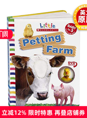 英文原版 Little Scholastic Petting Farm Board Book and DVD Set 小小学乐 宠物农场 纸板书 附DVD 英文版 进口英语原版书籍