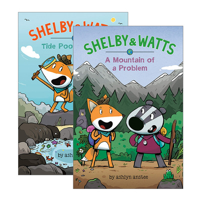 英文原版 Shelby and Watts 谢尔比和沃茨系列2册 儿童侦探悬疑全彩漫画小说 小学生英文课外读物 Ashlyn Anstee 英文版 进口书籍