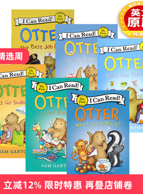 水獭系列6册 英文原版 My First I Can Read Otter 贴近生活 学习日常用词 亲子阅读英语启蒙入门图画书 英文版进口英语分级阅读