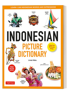 英文原版Indonesian Picture Dictionary 印度尼西亚语插图词典 学习1500个印尼语单词和短语 精装 英文版 进口英语原版书籍