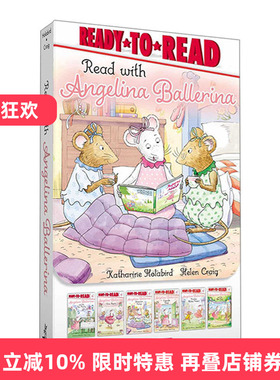 英文原版 Read with Angelina Ballerina 和芭蕾小精灵安吉莉娜一起阅读6本盒装Ready-to-Read准备阅读系列 英文版 进口英语书