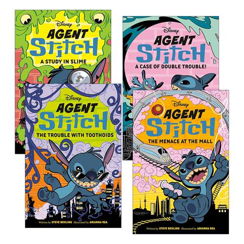 英文原版 Agent Stitch 探员史迪奇系列1-4册 迪士尼儿童推理小说 星际宝贝史迪仔 Steve Behling 英文版 进口英语原版书籍