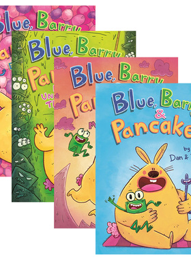 英文原版 Blue Barry & Pancakes 兔子、蠕虫和青蛙的故事 4册 精装儿童友谊全彩漫画 青少年课外阅读故事书 英文版 进口英语书籍