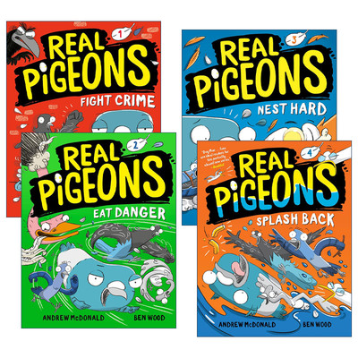 英文原版 Real Pigeons 真正的鸽子系列4册 漫画绘本图画书 侦探推理图样式小说 Andrew Mcdonald 英文版 进口英语原版书籍